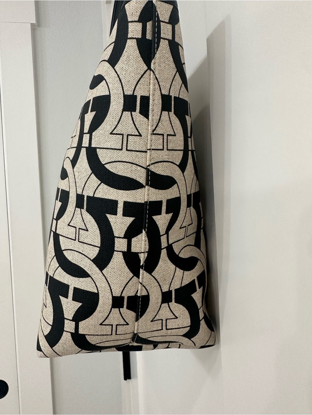 Salvatore Ferragamo Black & Beige Gancini Canvas Tote with Pouch - Picture 5 of 8